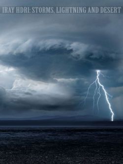 46251 场景 风景 风暴闪电和沙漠 Iray HDRI Storms Lightning and Dese...