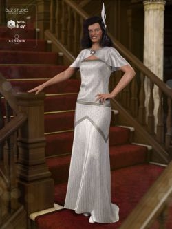 51373 服装 晚礼服  dForce 1920s Evening Gown Outfit for Genesis 8 Female...