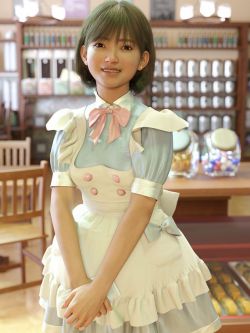 94061 服装 dForce KuJ Cute Maid Cafe Outfit for Genesis 9