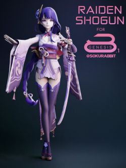 人物和服装 Raiden Shogun For Genesis 8 and 8.1 Female