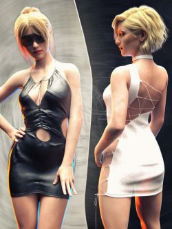 87139 服装 性感 KUJ Fashion Tight Dress Outfit for Genesis 8 and 8.1 Female