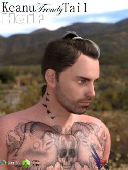 37503 头发 Keanu Trendy Tail Hair for Genesis 3 Male(s)