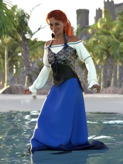 81934 服装 传统 dForce Into the Sea Outfit for Genesis 8 and 8.1 Females