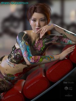 56083 人物资源 亚洲纹身 Asian SkinWorks L.I.E. Tattoos for Genesis 3 -8