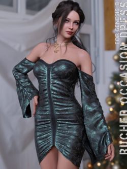 157434 服装 褶饰连衣裙 dForce Ruched Occasion Dress Genesis 9