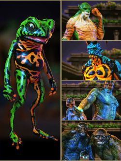 85646 怪物纹理 Alternate Textures for Storybook Frog and Genesis 8.1 Mal