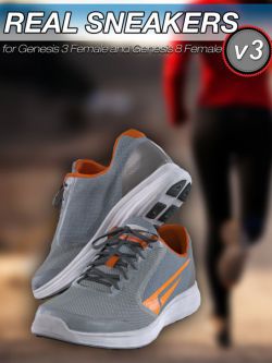 51145 鞋子   Slide3D Real Sneakers III for Genesis 3 and 8 Female