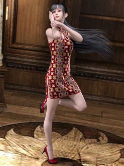 70471 服装 旗袍 dForce East Wind Outfit for Genesis 8 Female(s)