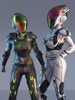 87291服装 纹理  Sci-Fi Guard Outfit Textures for Genesis 8 and 8.1 Female