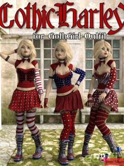 116711 服装纹理 GothicHarley for Goth Girl Outfit G3F by GKDantas