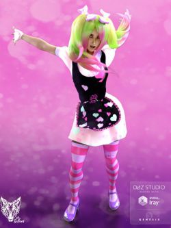 34043 服装 Wonderland Alice Outfit and Props for Genesis 3 Female(s)