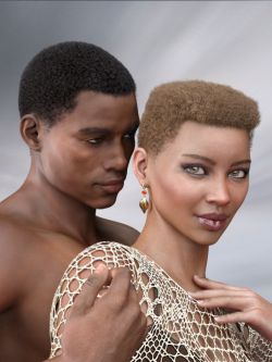 48061 头发 Short Afro Hair for Genesis 3 and 8