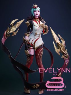 人物 Glorious Crimson Evelynn For Genesis 8 and 8.1 Female