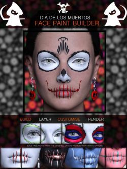 83130 彩妆 面漆生成器 Dia De Los Muertos Face Paint Builder for Genesi...