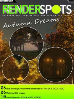 106318 场景 背景工具 RenderSpots Autumn Dreams for Poser and DAZ Studio