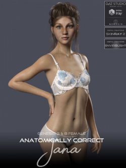 人物 Anatomically Correct Jana for Genesis 3 and Genesis 8 Female