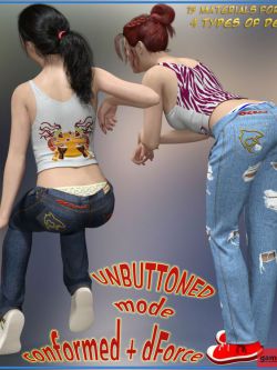 132943 服装 牛仔裤 dForce Boyfriend Jeans for Genesis 8 Female