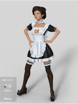 64723 服装 女仆装 dForce French Maid Servant Outfit for Genesis 8 Female(s)