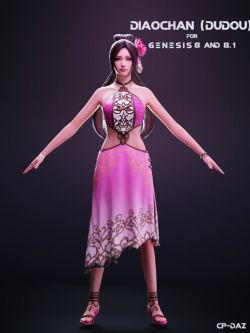亚洲人物和服装  Diaochan (Dudou) For Genesis 8 And 8.1 Female