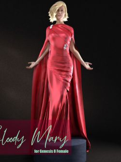 141933 服装  血腥玛丽连衣裙 dForce Bloody Mary Dress for Genesis 8 F...